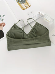 Girls Cami Bras V Neck Padded Seamless Straps Bralette