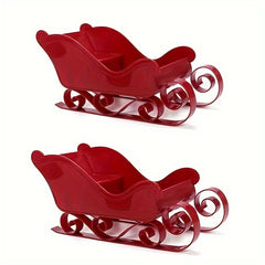 2pcs Christmas Sled Desktop Decoration Plastic Home Tree Hanging Ornam
