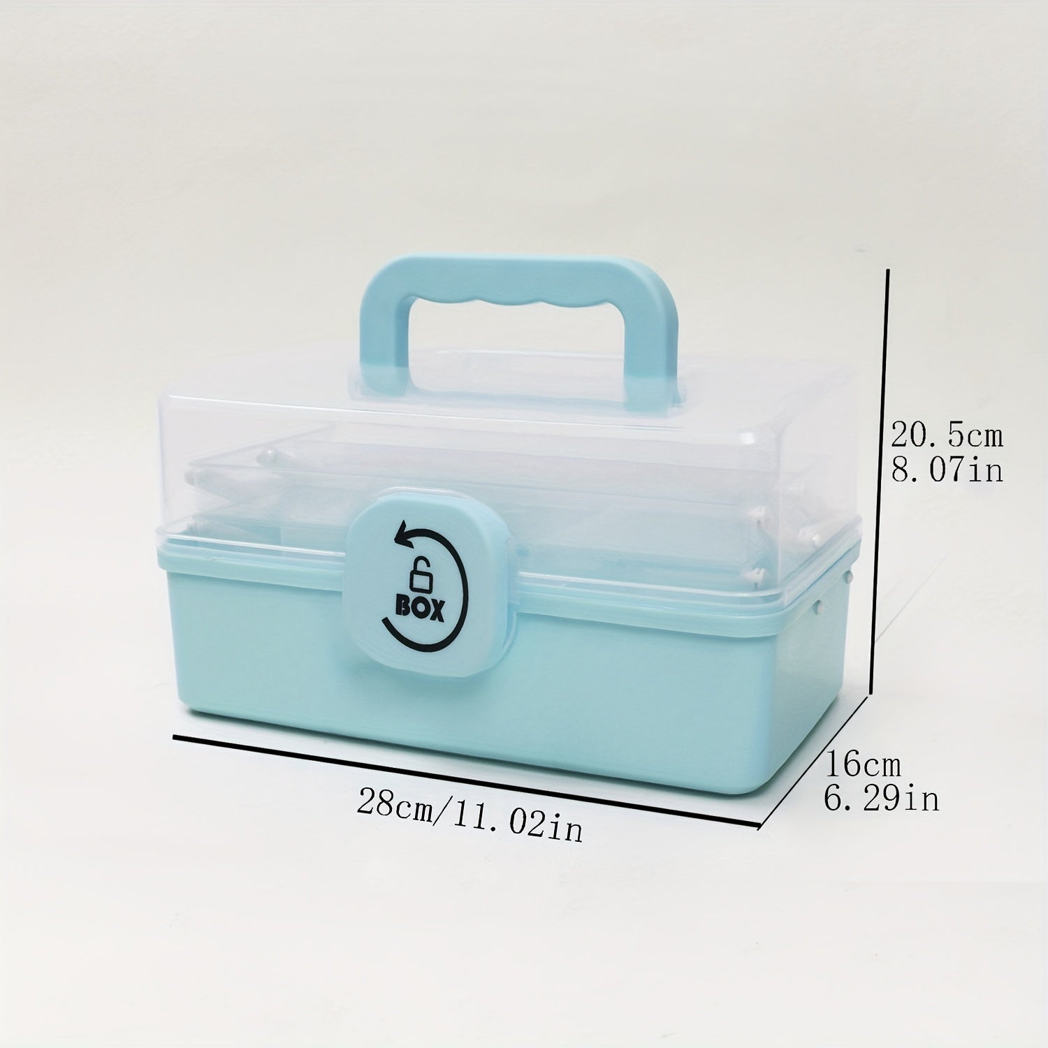 3-Layer Medicine Storage Box with Handle & Lid Large Durable Plastic Basket