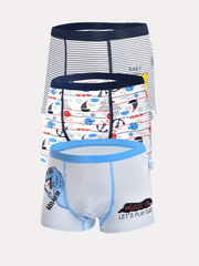 3pcs Boy's Boxer Briefs Elastic Waist Shorts Comfy Soft Underwear Kids Clothes