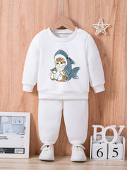 Baby SHARK & KITTY Casual Outfit Sweatshirt Trousers Set
