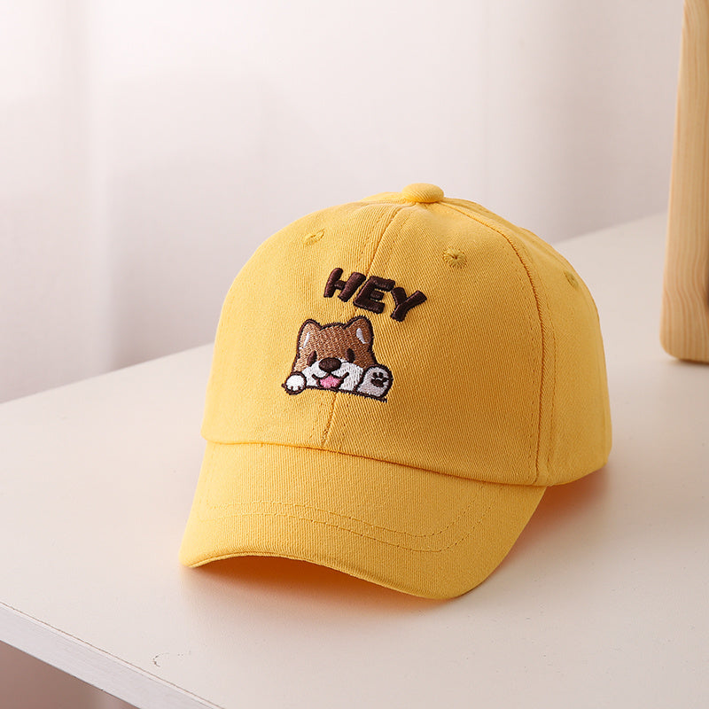 Kids Cartoon Puppy Embroidery Baseball Cap Sun Protection Sunshade Ha