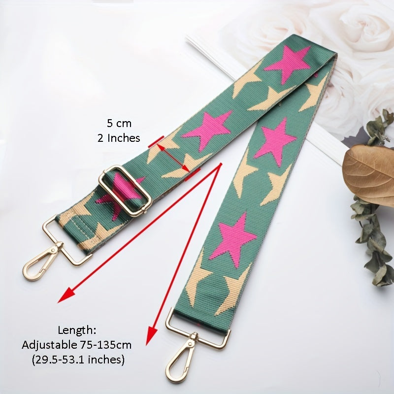 Stylish Star Pattern Bag Strap Adjustable Lightweight Shoulder Travel Accessory