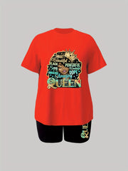 Crown Print Tee & Shorts Set