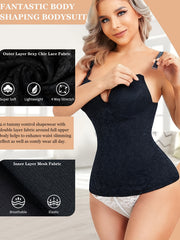 Women's V Neck Lace Tank Top Compression Slimming Cami