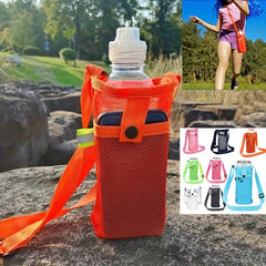 Water Bottle Cover with Phone Holder and Shoulder Strap