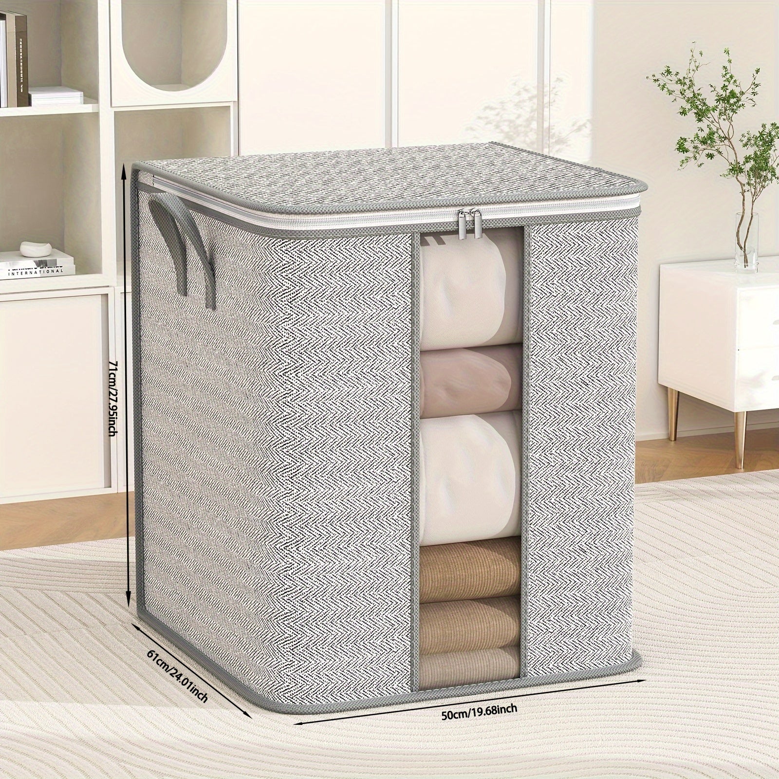 Portable Clothes Storage Bag with Window - Space Saving Organizer
