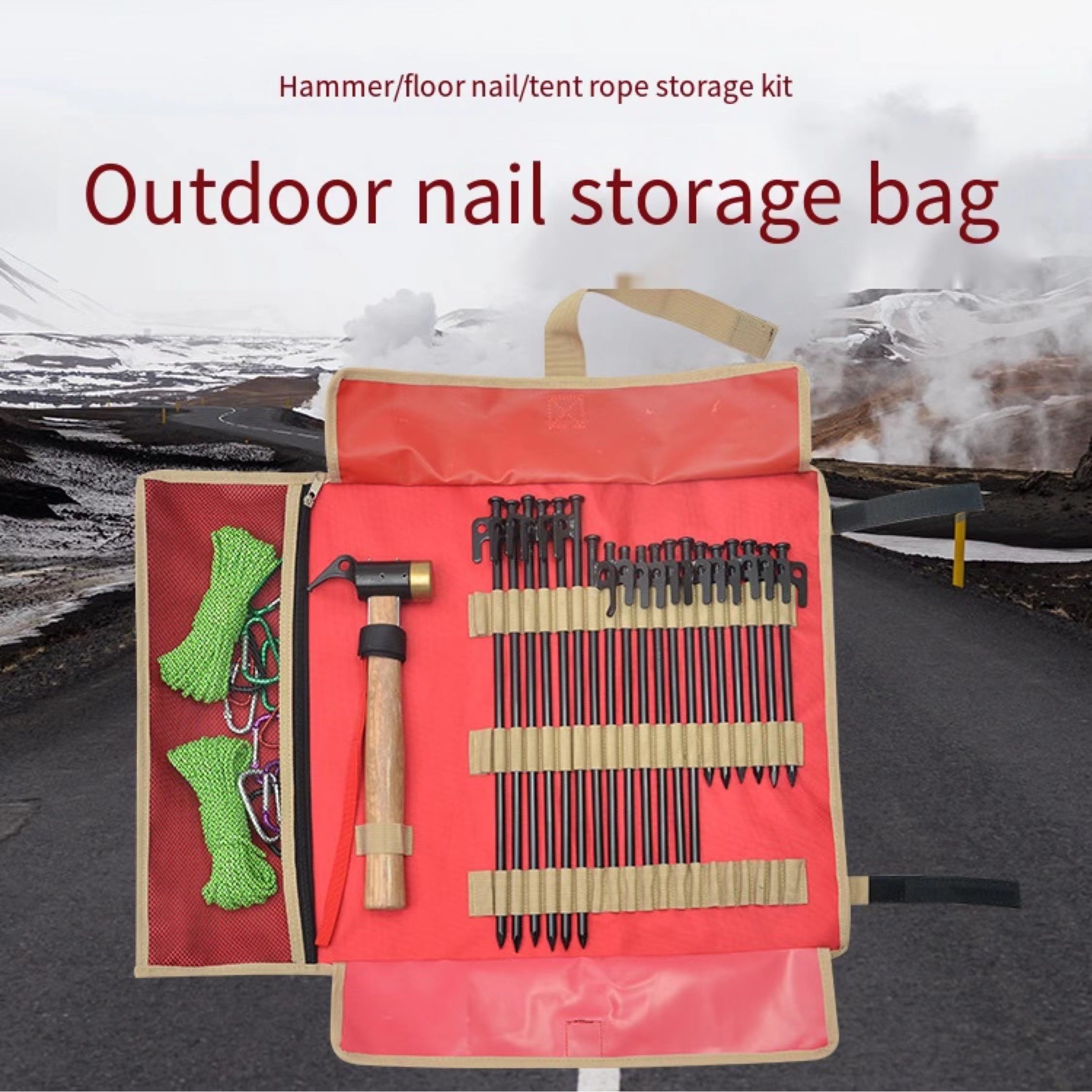 Portable Camping Nail Storage Bag - Keep Tent Secure