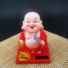Small Monk Car Creative Ornaments Nodding Knocking Wooden Fish Doll