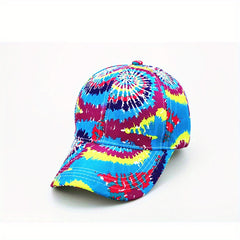 Unisex Tie Dye Sunshade Adjustable Baseball Cap