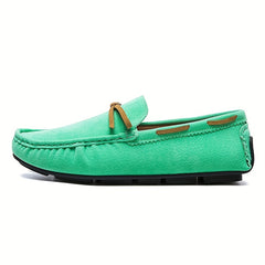 Men's Green Loafers Casual Breathable Slip On Shoes