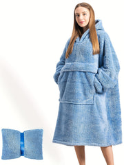 Fluffy Winter Robe Oversized Home Wear with Pocket