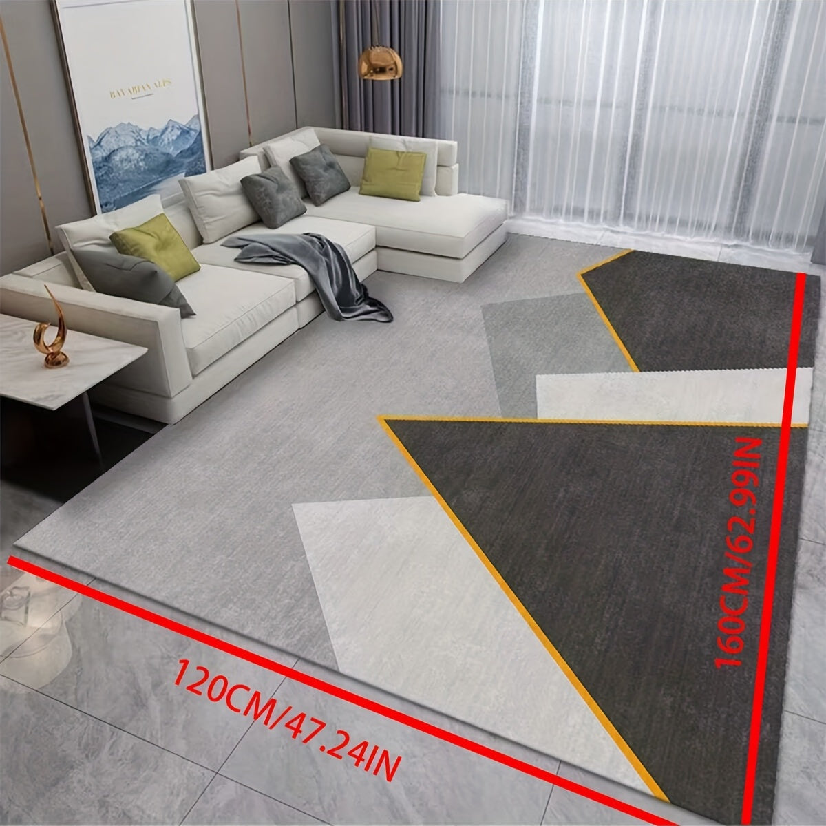 Modern Crystal Velvet Area Rug Non-slip Polyester