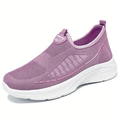 Women's Mesh Platform Slip On Sneakers Lightweight Low Top Shoes