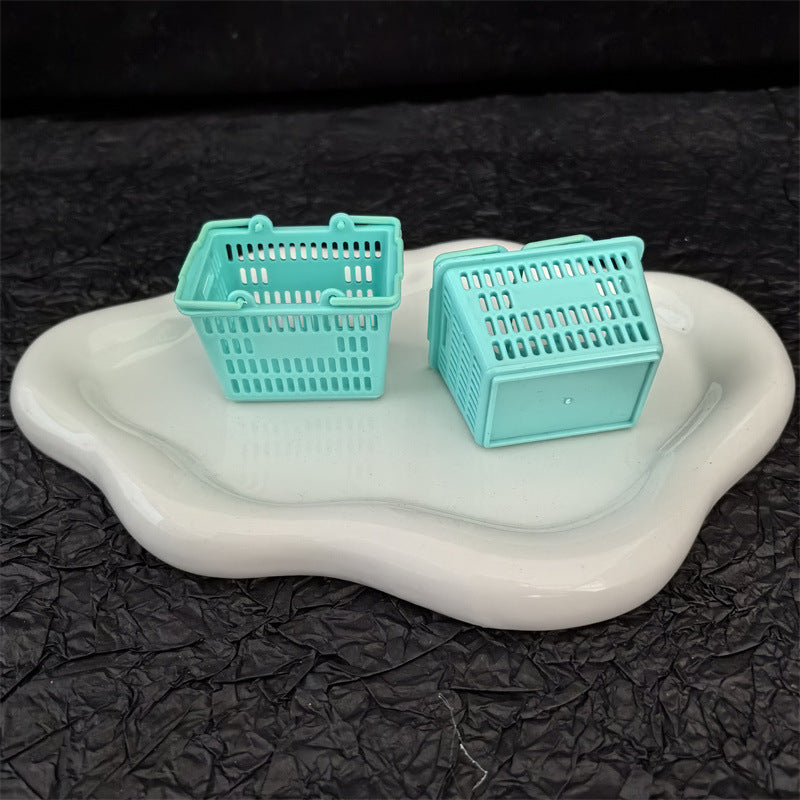 Mini Shopping Basket Toy for DIY Play House Supermarket