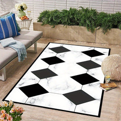 Geometric Non-slip Outdoor Rug Soft Crystal Velvet Carpet