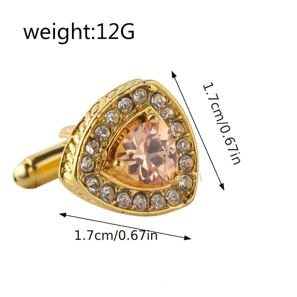 French Style Inlaid Diamond Cufflinks