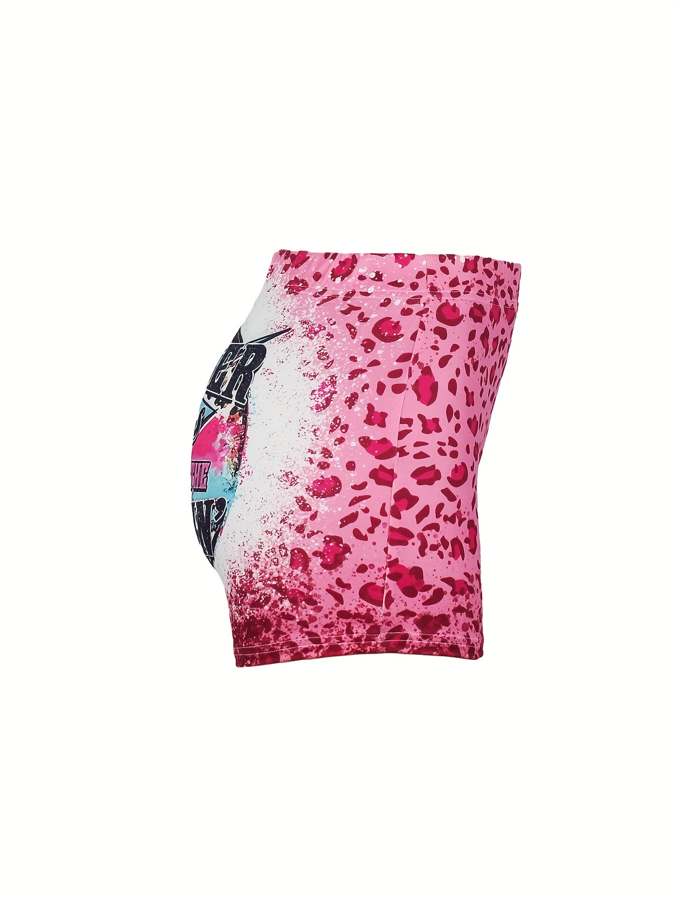 Leopard Print Skinny Shorts Casual Elastic Waist Shorts