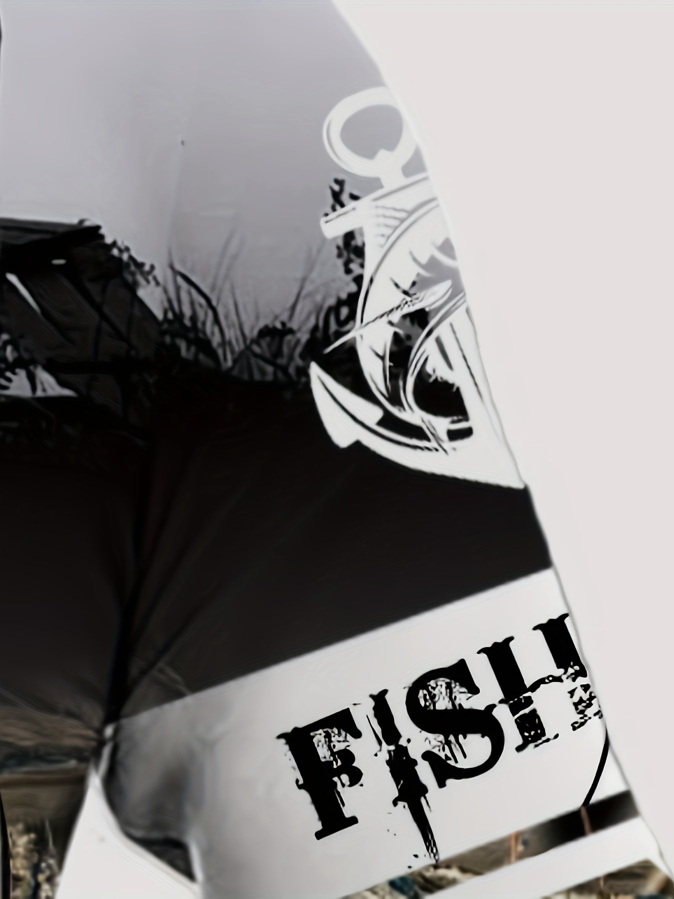 Men's Fishing Print Hoodie with Kangaroo Pocket for Autumn Winter