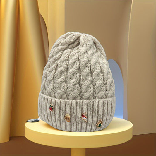 Men's Thickened Warm Knitted Hat Christmas Beanie Hat Outdoor Coldproof Warm Hat