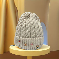 Men's Thickened Warm Knitted Hat Christmas Beanie Hat Outdoor Coldproof Warm Hat
