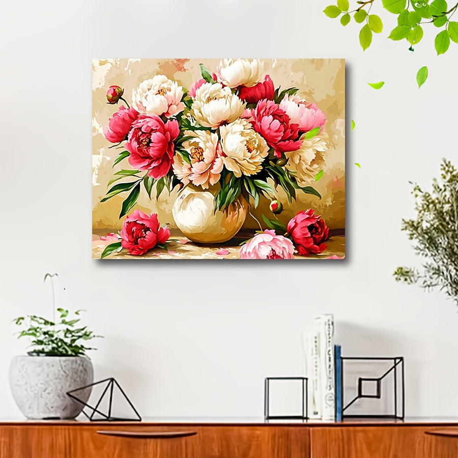 DIY Paint by Numbers Kit Peonies in Vase Floral Art
