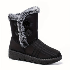 Womens Snow Boots Waterproof Fur Lined Ankle Booties Slip On Winter Shoes