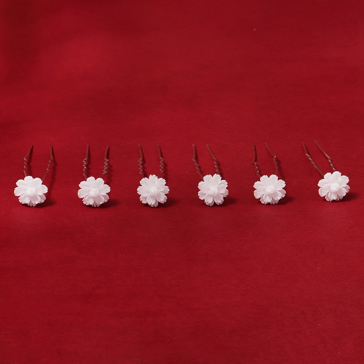 6pcs Rose Headdress Banquet Party Hair Pin And Flower U shaped Hairpin