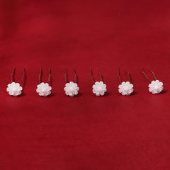 6pcs Rose Headdress Banquet Party Hair Pin And Flower U shaped Hairpin
