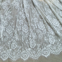 3m Long 1.5m Wide Eyelash Lace Mesh Fabric DIY Tablecloth Curtain Dress