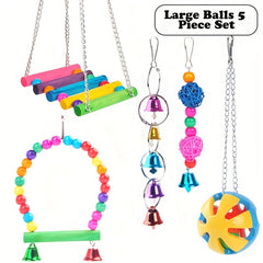 Bird Swing Toys with Bells for Pet Parrot Cage Hammock Hanging Toy