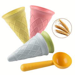 Kids' Playhouse Toy Beach Ice Cream Cone and Spoon Set Sand Toy