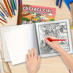 3pcs 72Pg Adult Coloring Book for Girls Warm Home Girl Glowing Comfortable