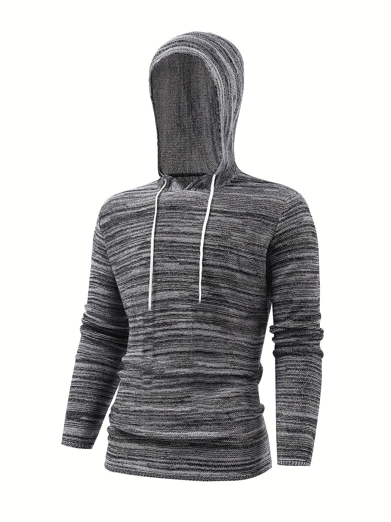 Men's Knitted Hoodie Casual Streetwear Pullover Hooded Sweatshirt