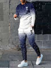 Mex Eagle Pattern Men's 2 Pc Outfits Long Sleeve T-shirt & Sweatpants Set