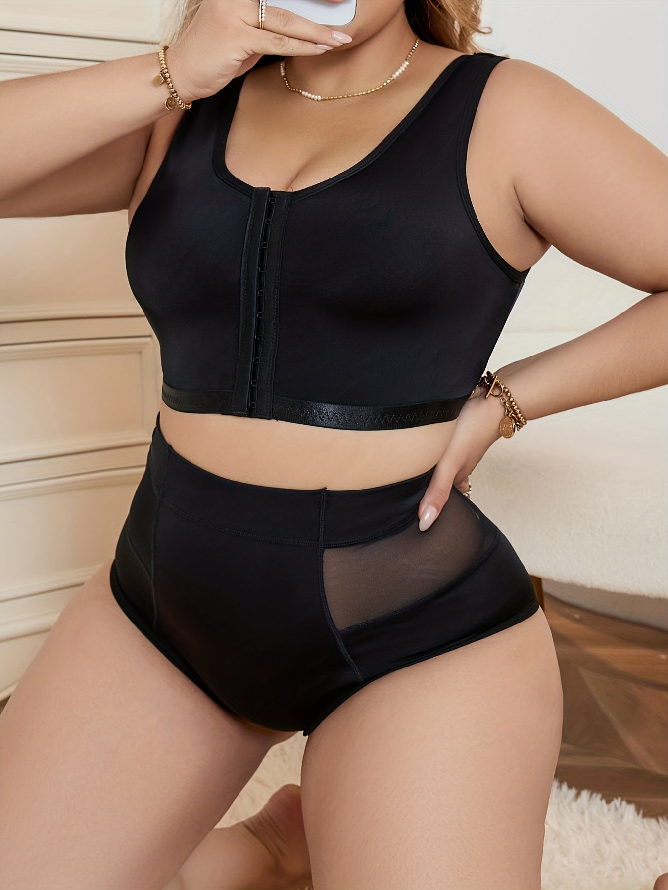 Mesh Bra & Panty Two Piece Set
