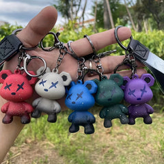Cartoon Bear Keychain Gradient Star Design Gift Bag Doll Doll Key Chain