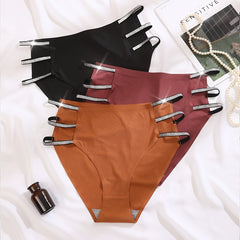 3 Pack Plus Size Naughty Panties Set Women's Plus Glitter Tape Cut Out Side