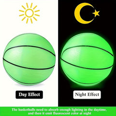 6pcs Glow In The Dark Mini Basketball With Pump
