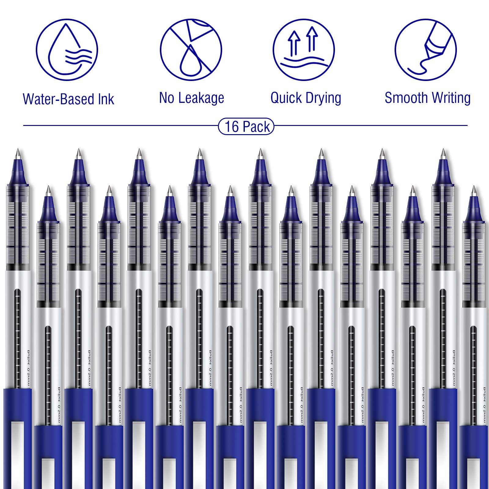 12 pcs Rollerball Pens 0.5mm Quick Drying Ink