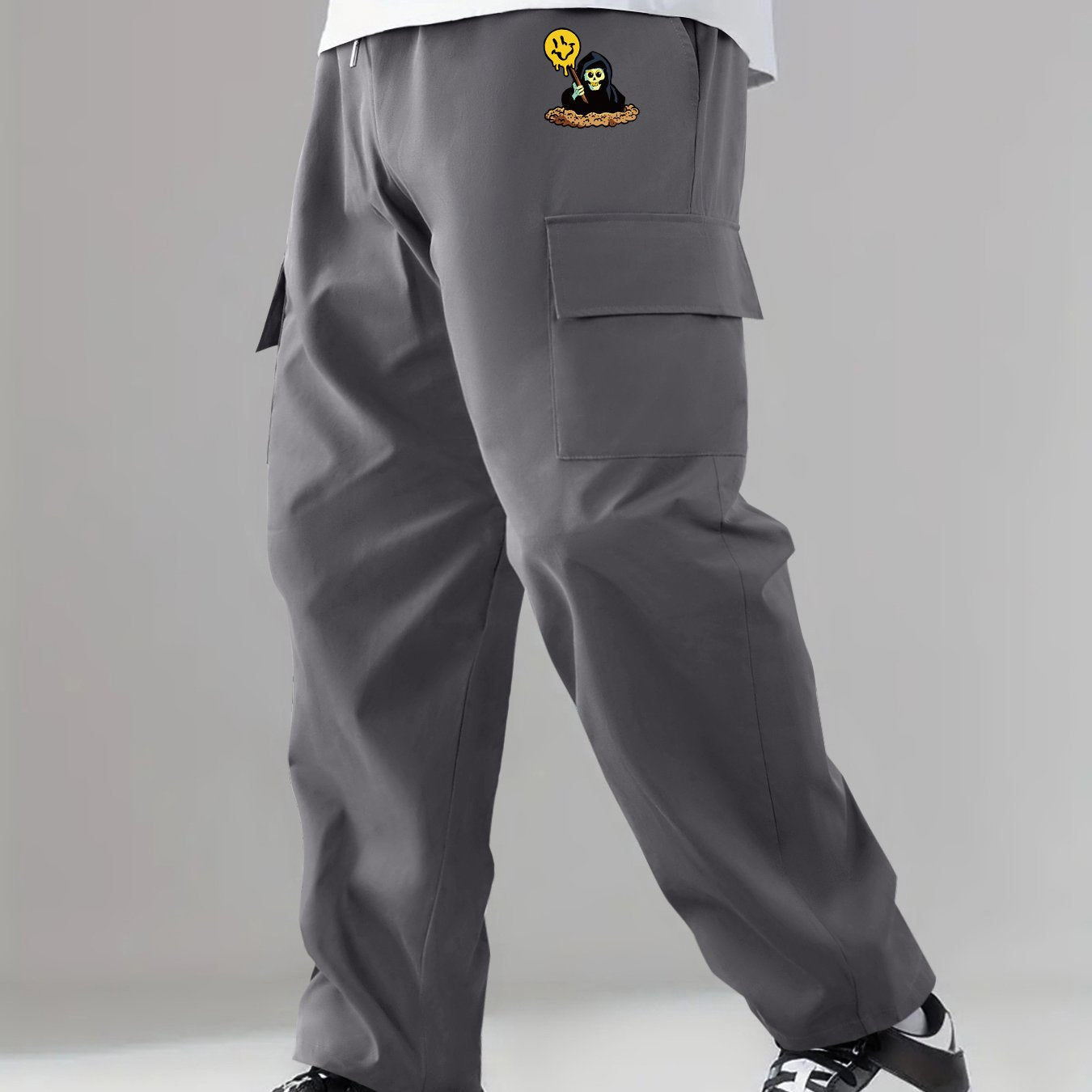 Cargo Pants Men's Flap Pocket Trousers Loose Casual Outdoor Pants