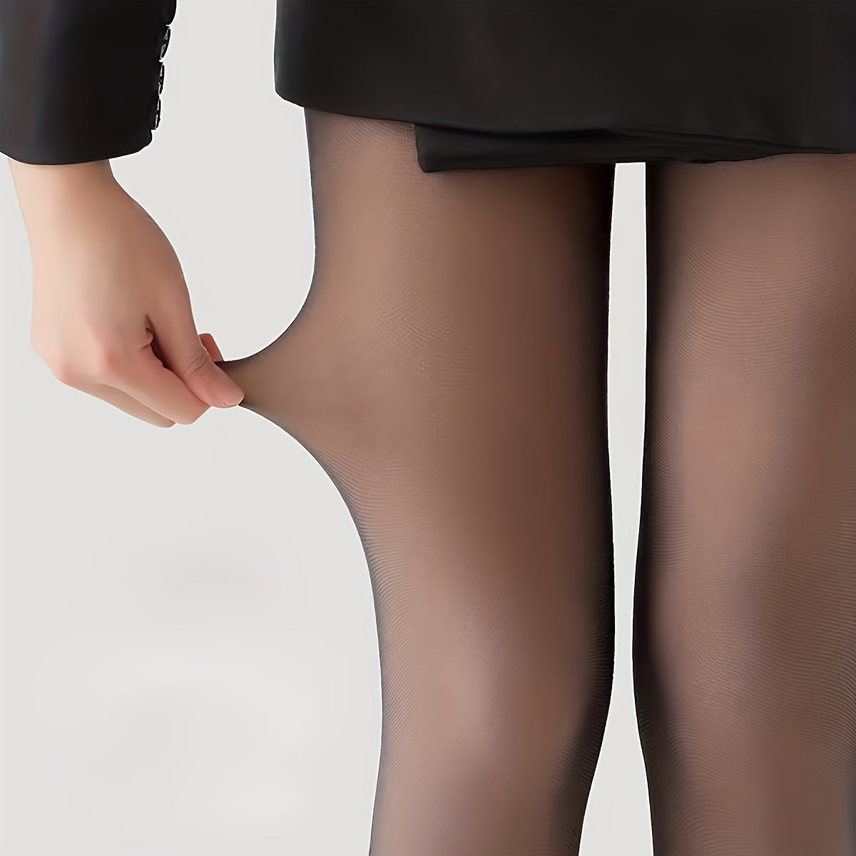 High Waist Semi Sheer Footed Pantyhose