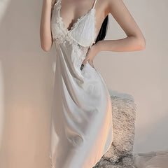 Floral Lace Slip Dress Nightwear Sexy Backless Nightdress
