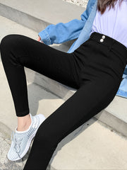 Skinny Stretchy High Waist Leggings Solid Color