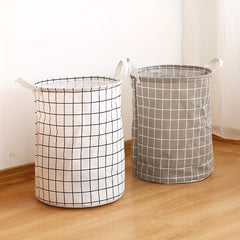 Foldable Laundry Basket Cotton Linen Fabric