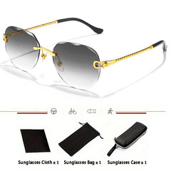 Vintage Frameless Pilot Zinc Alloy Sunglasses