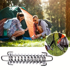 4pcs Camping Tent Rope Spring Buckles Strong Steel Hook Awning Fix Buckle