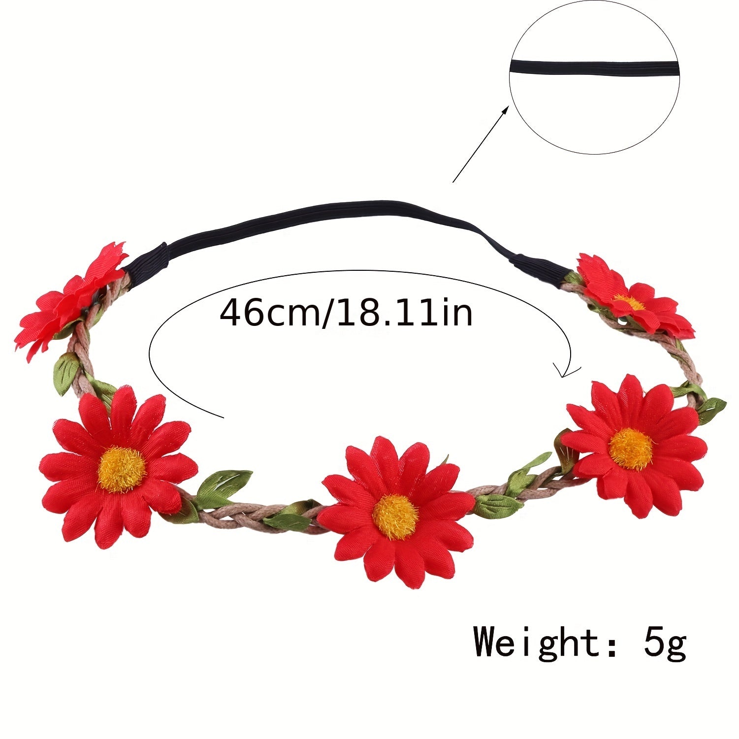 Girls Sunflower Headband Multicolor Floral Wreath for Wedding