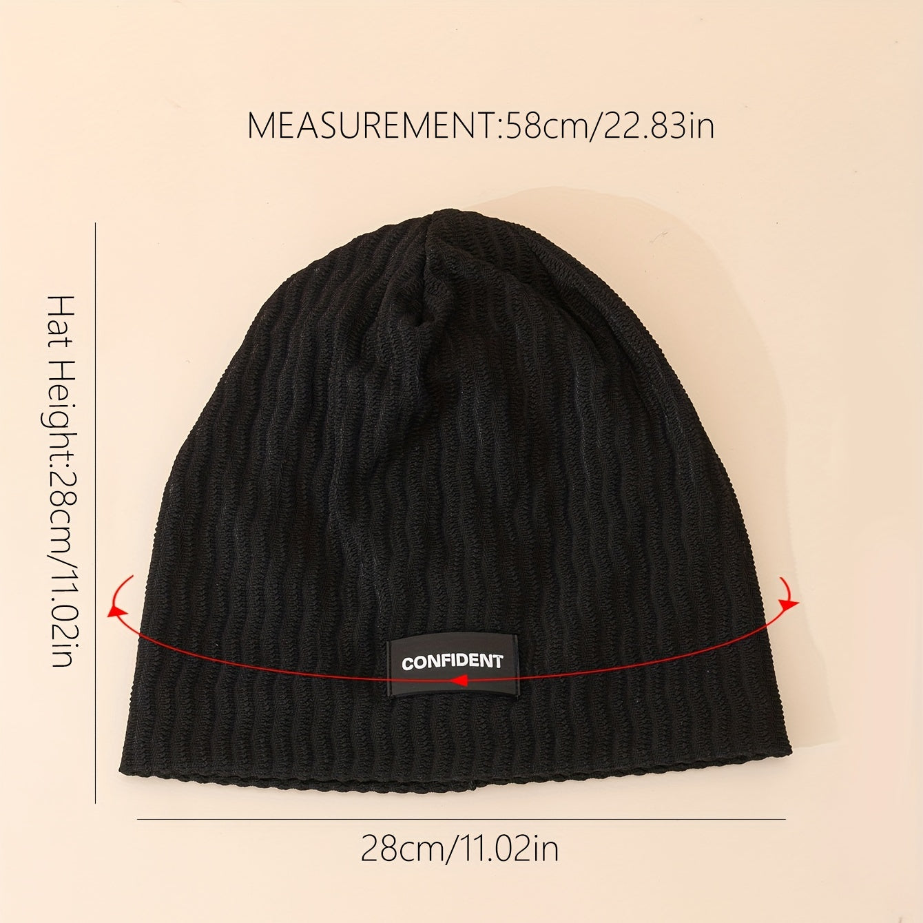 English Letter Water Ripple Casual Pullover Hat