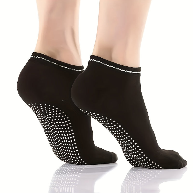 4 Pairs Non-Slip Sporty Gripper Socks for Yoga Pilates Barre Ballet